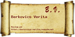 Berkovics Verita névjegykártya